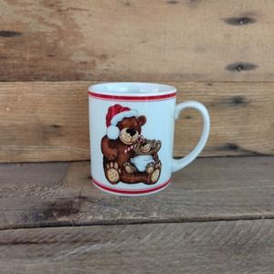 Vintage 10 oz  Mama and Baby Bear Christmas Mug by Colonial Candle of Cape Cod